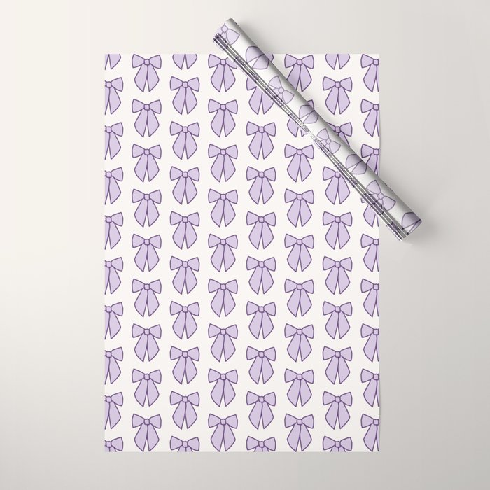 Lavender Bows Coquette Wrapping Paper Gallery Image 1