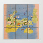 Map of Northern Michigan - Pasty Tour in Peach Wood Wall Art Gallery Image 1