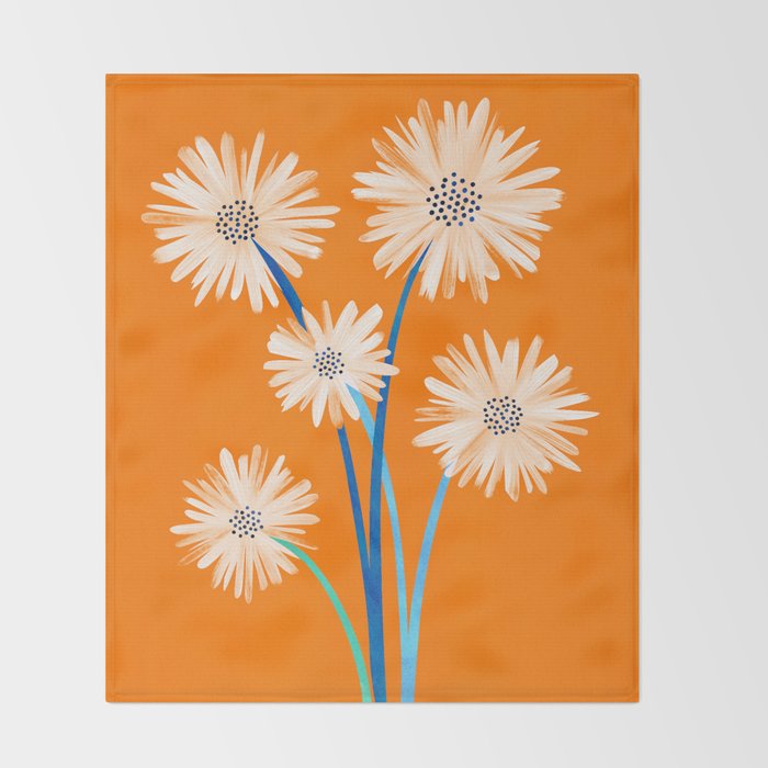 Moroccan Daisies Still Life Throw Blanket Gallery Image 2