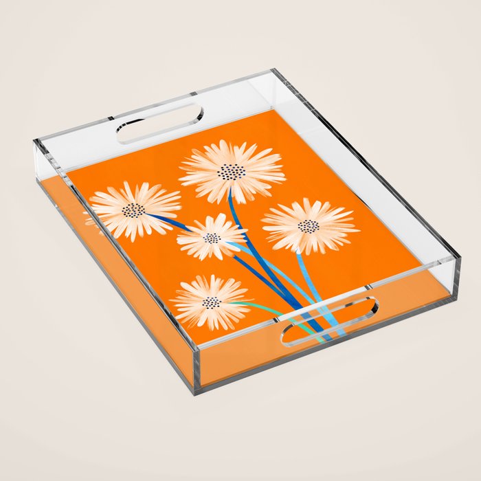 Moroccan Daisies Still Life Acrylic Tray Gallery Image 1