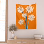Moroccan Daisies Still Life Wall Tapestry Gallery Image 2