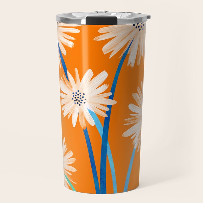 Moroccan Daisies Still Life Travel Mug Gallery Image 1