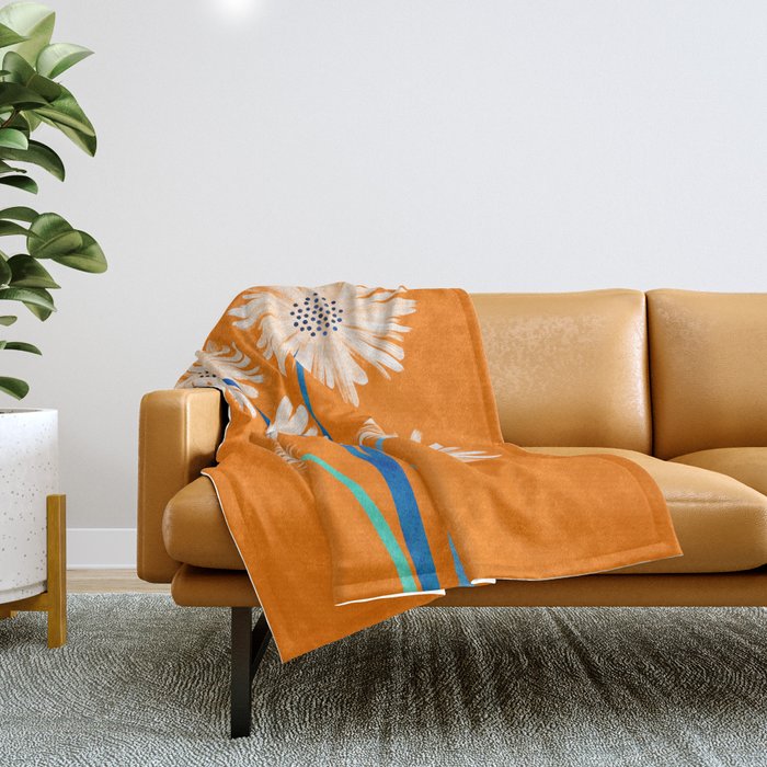 Moroccan Daisies Still Life Throw Blanket Gallery Image 1