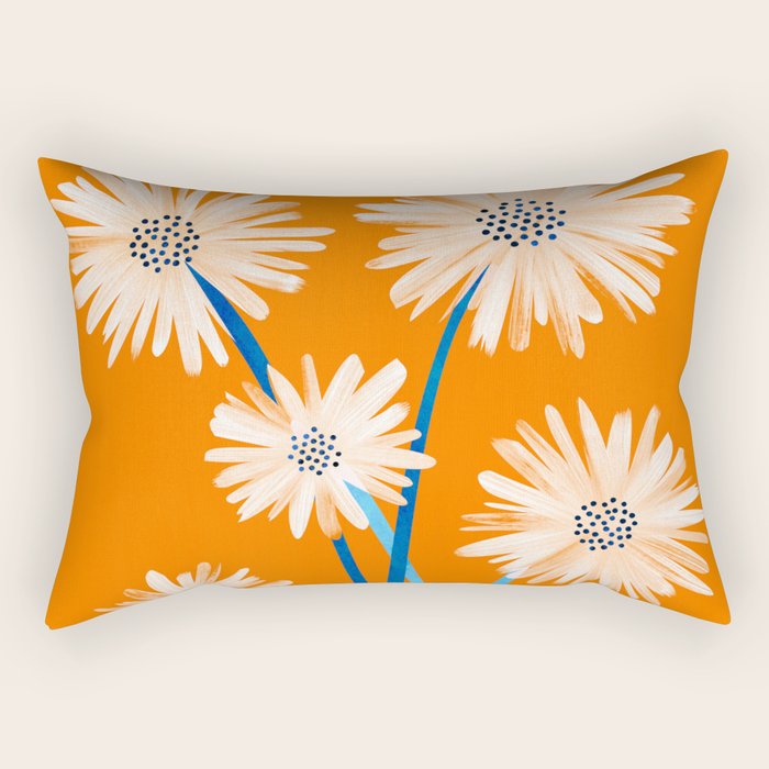 Moroccan Daisies Still Life Rectangular Pillow Gallery Image 1