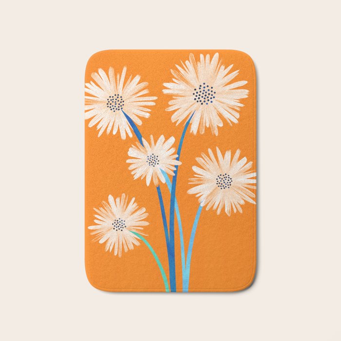 Moroccan Daisies Still Life Bath Mat Gallery Image 1