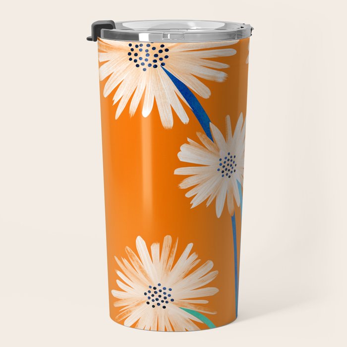Moroccan Daisies Still Life Travel Mug Gallery Image 3