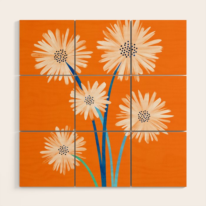 Moroccan Daisies Still Life Wood Wall Art Gallery Image 1