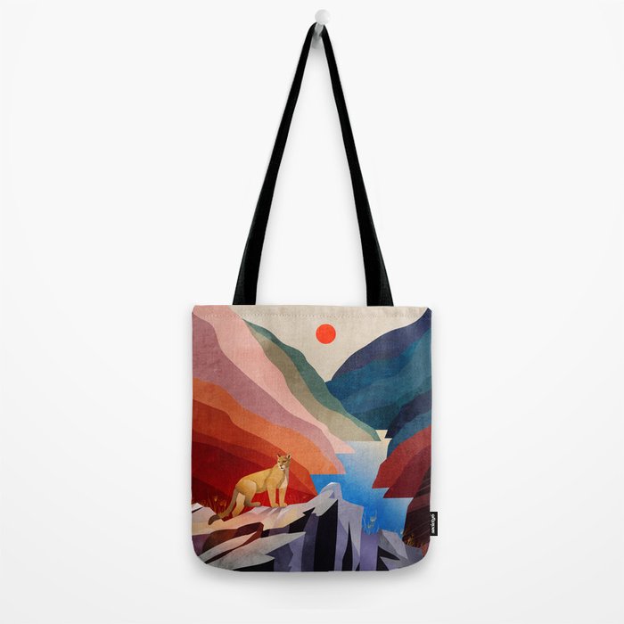 Mountain lion standing on a rock Tote Bag Gallery Image 2