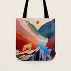 Mountain lion standing on a rock Tote Bag Gallery Image 1