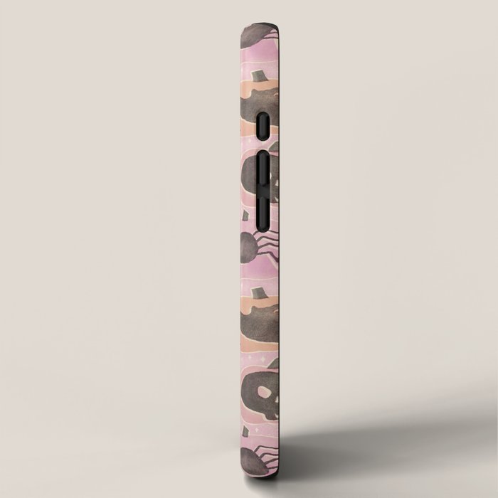Halloween Pumpkins - vintage pink and black  iPhone Case Gallery Image 2