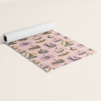Halloween Pumpkins - vintage pink and black  Yoga Mat Gallery Image 2