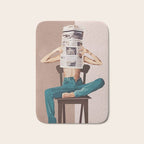 Woman Reading Newspaper Bath Mat Gallery Image 1