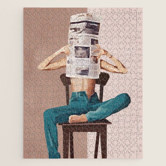 Woman Reading Newspaper Jigsaw Puzzle Gallery Image 1