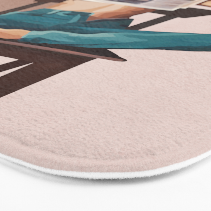Woman Reading Newspaper Bath Mat Gallery Image 3
