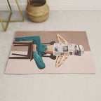 Woman Reading Newspaper Rug Gallery Image 1