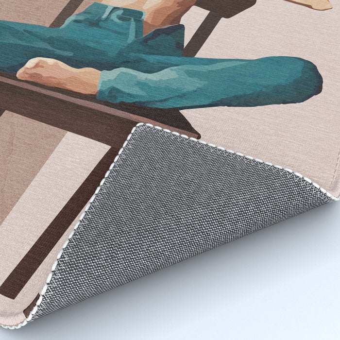 Woman Reading Newspaper Rug Gallery Image 4