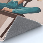 Woman Reading Newspaper Rug Gallery Image 4