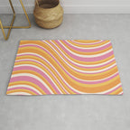 Wavy Stripes XXV - Pink Orange Yellow Rug Gallery Image 1