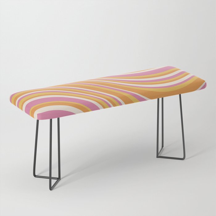 Wavy Stripes XXV - Pink Orange Yellow Bench Gallery Image 1