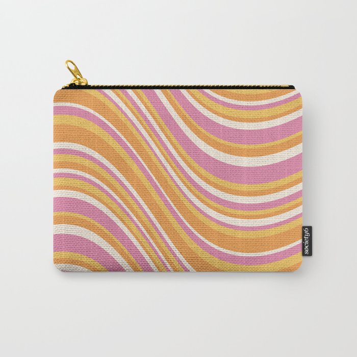 Wavy Stripes XXV - Pink Orange Yellow Carry All Pouch Gallery Image 1