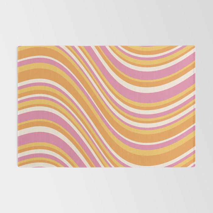 Wavy Stripes XXV - Pink Orange Yellow Rug Gallery Image 2