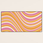 Wavy Stripes XXV - Pink Orange Yellow Desk Mat Gallery Image 3