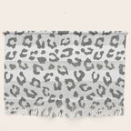 Safari Leopard Print - Grey & White Wall Hanging Gallery Image 1