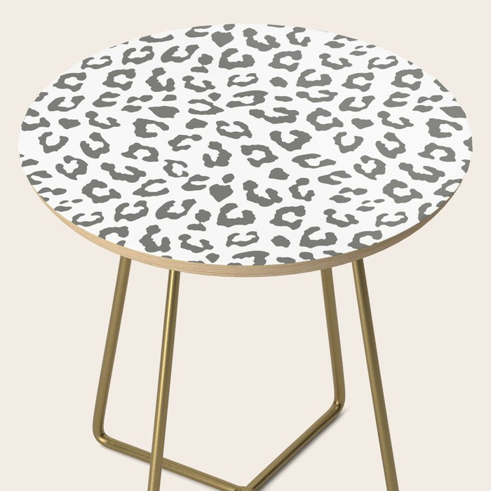 Safari Leopard Print - Grey & White Side Table Gallery Image 2
