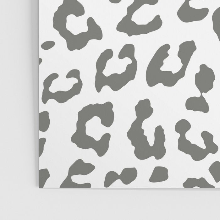 Safari Leopard Print - Grey & White Poster Gallery Image 3