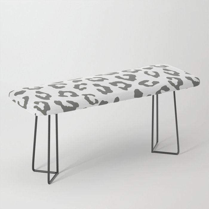Safari Leopard Print - Grey & White Bench Gallery Image 1