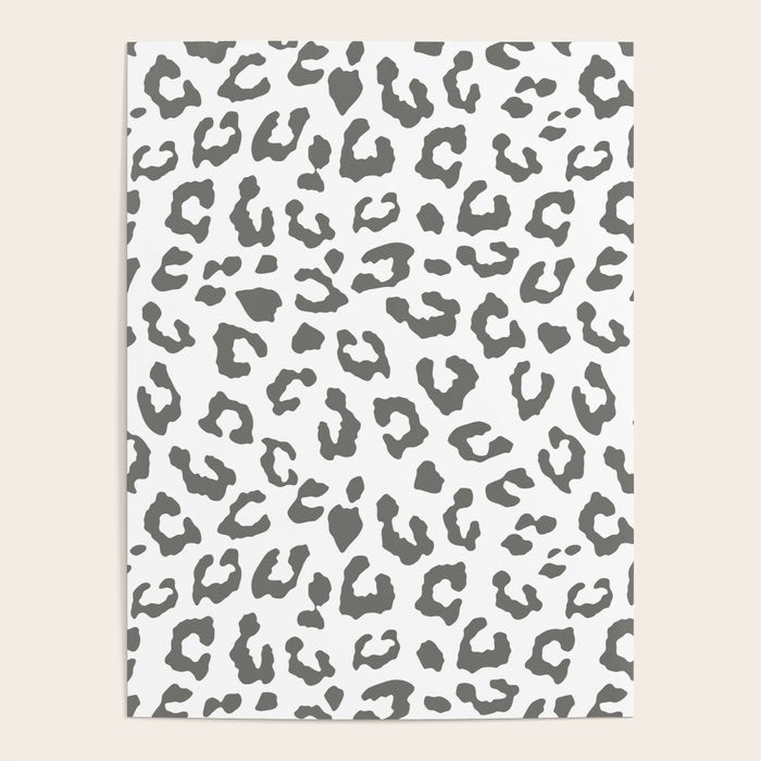 Safari Leopard Print - Grey & White Poster Gallery Image 4