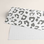 Safari Leopard Print - Grey & White Wrapping Paper Gallery Image 2