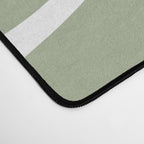 Modern Retro Liquid Swirl Abstract Pattern in Muted Sage Green and White Desk Mat Gallery Image 4