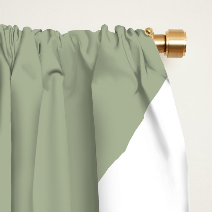 Modern Retro Liquid Swirl Abstract Pattern in Muted Sage Green and White Window Curtain Gallery Image 2