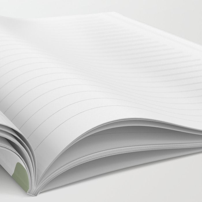 Modern Retro Liquid Swirl Abstract Pattern in Muted Sage Green and White Notebook Gallery Image 2
