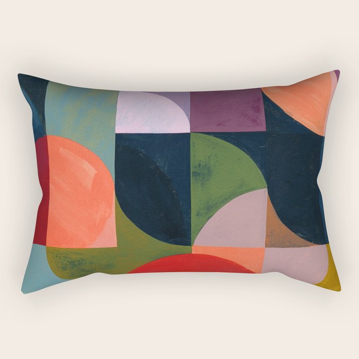 Midnight Bauhaus Garden Rectangular Pillow Gallery Image 2