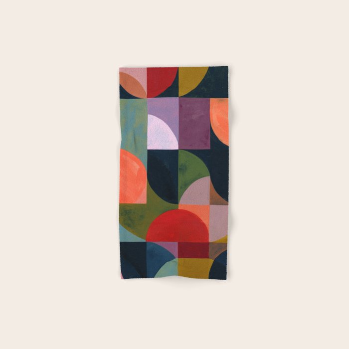 Midnight Bauhaus Garden Bath Towel Gallery Image 1