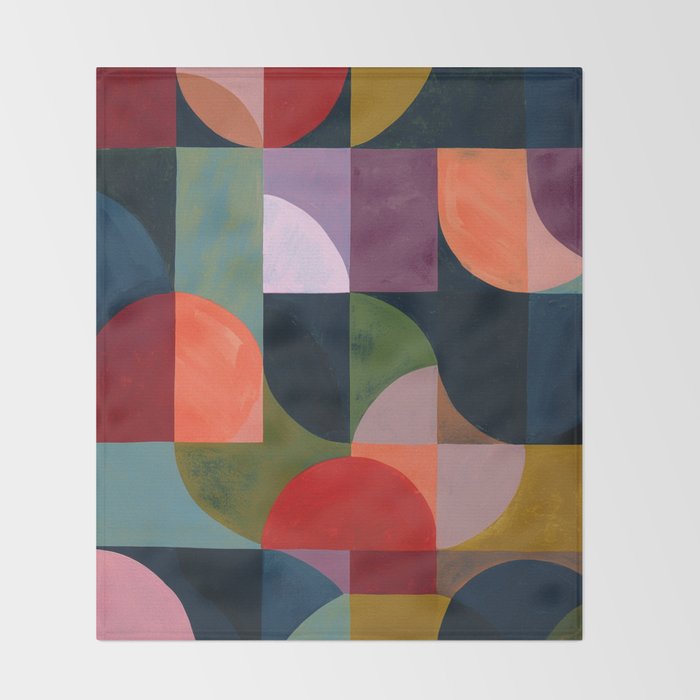 Midnight Bauhaus Garden Throw Blanket Gallery Image 2