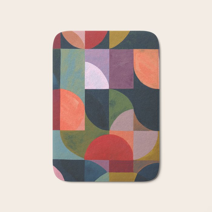 Midnight Bauhaus Garden Bath Mat Gallery Image 1