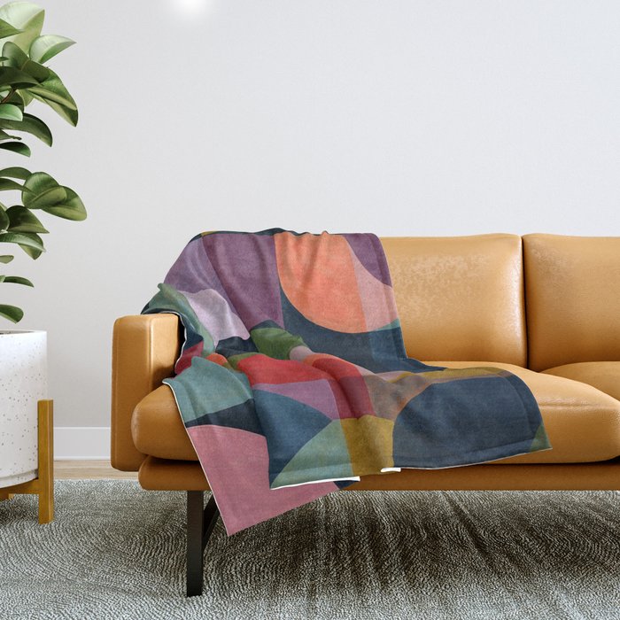 Midnight Bauhaus Garden Throw Blanket Gallery Image 1