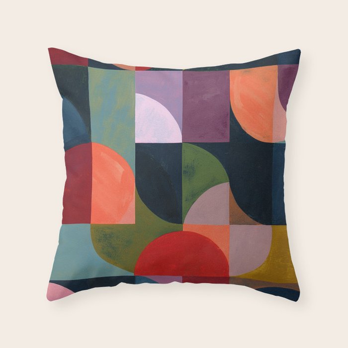 Midnight Bauhaus Garden Throw Pillow Gallery Image 1