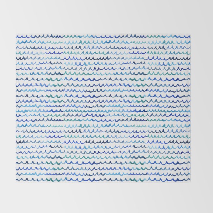 Watercolor Waves Throw Blanket Gallery Image 2