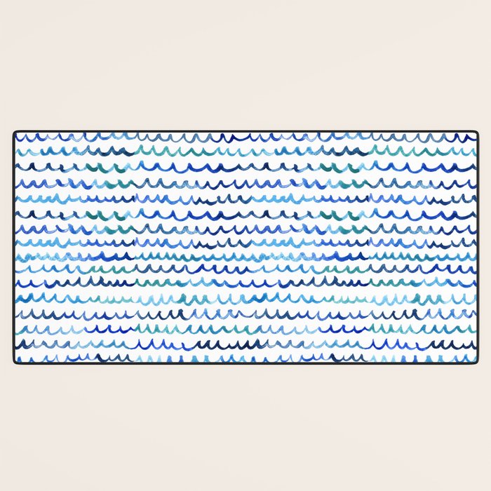 Watercolor Waves Desk Mat Gallery Image 3