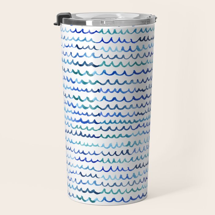 Watercolor Waves Travel Mug Gallery Image 3