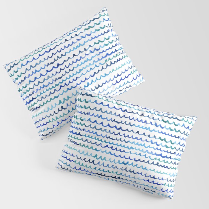 Watercolor Waves Pillow Sham Gallery Image 1