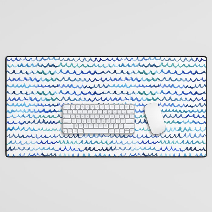 Watercolor Waves Desk Mat Gallery Image 1
