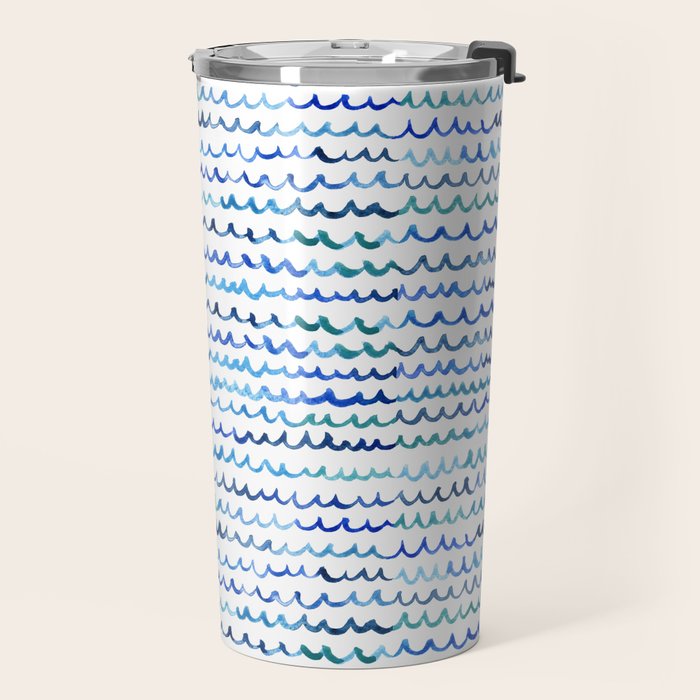 Watercolor Waves Travel Mug Gallery Image 2