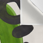Minimalist Modern Mid Century Colorful Abstract Shapes Olive Green Retro Funky Shapes 60's Vintage Wall Tapestry Gallery Image 3
