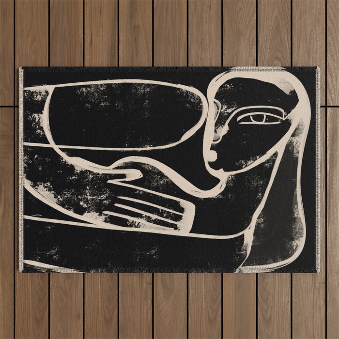 Abstract Female Figure 35 Outdoor Rug Gallery Image 1