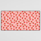 Strawberry Pattern- Pink Background Desk Mat Gallery Image 3